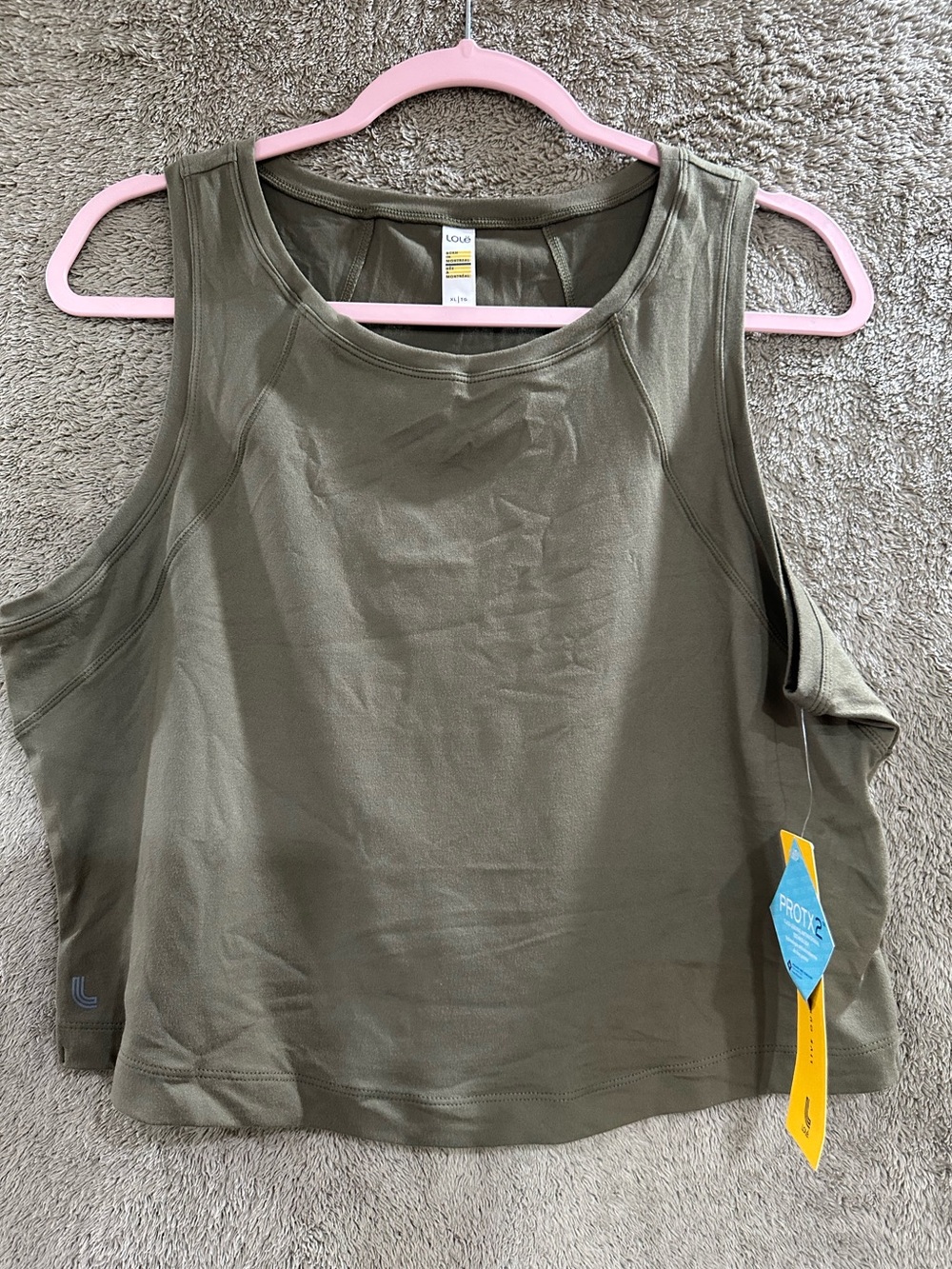 Lole Olive Tank Crop Athletic Top